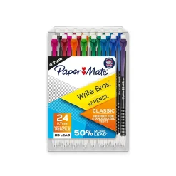 Pencils|Paper Mate Write Bros. Classic Mechanical Pencil, 0.7mm, #2 Hard Lead, 2 Dozen (2096310/2171181)
