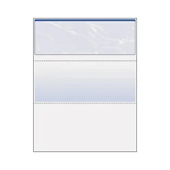 Security & Carbon*Paris DocuGard Standard 8.5" x 11" Business Security Check On Top, 24 lbs., Blue, 500 Sheets/Ream (PRB04501)