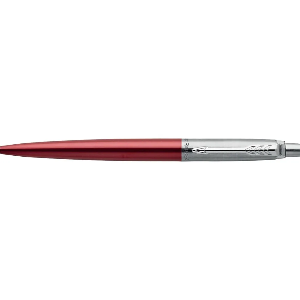 Pens|Parker Jotter Kensington Red CT Retractable Ballpoint Pen, Medium Point, Blue Ink (1953241)