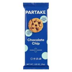 Partake Crunchy Chocolate Chip Cookie Snack Pack, 1.09 oz, 24/Pack (220-02417)