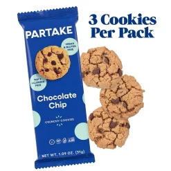 Partake Crunchy Chocolate Chip Cookie Snack Pack, 1.09 oz, 24/Pack (220-02417)
