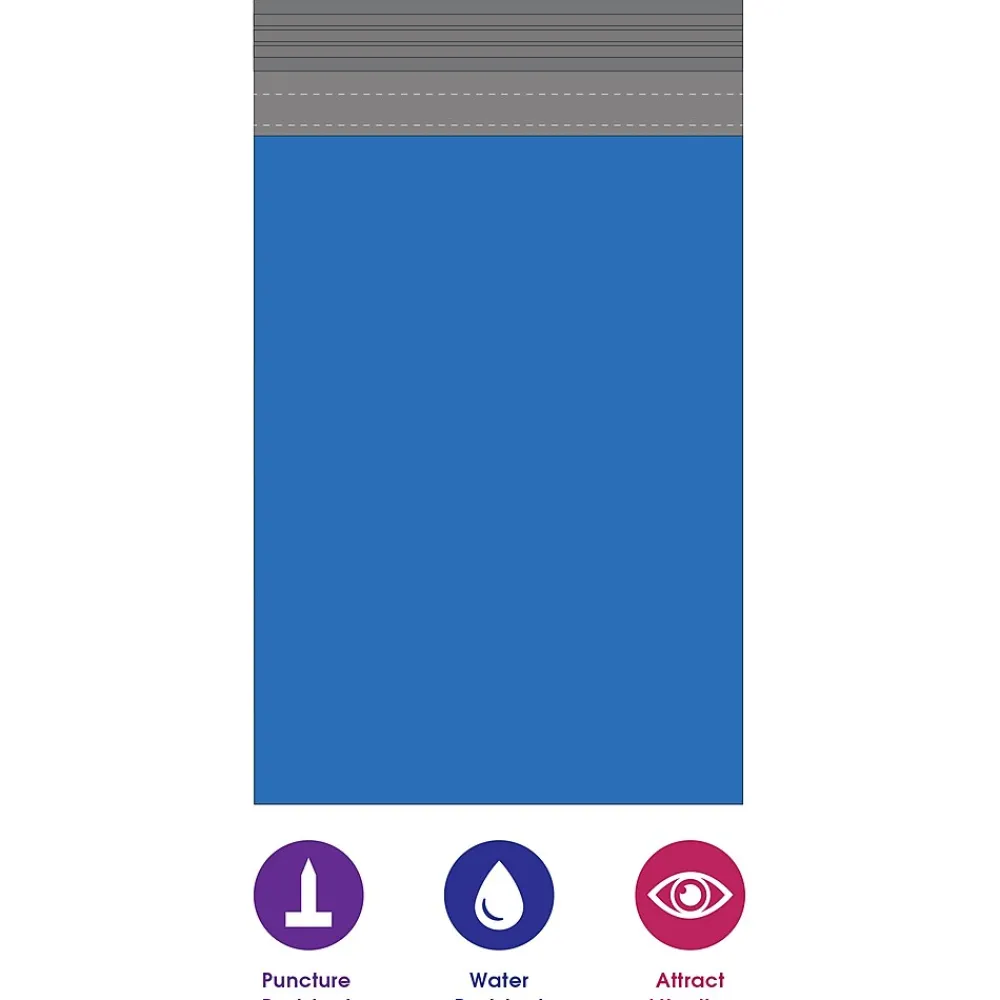 Partners Brand Colored Poly Mailers, 12" x 15.5", Blue, 100/Case (CPM1215BL)