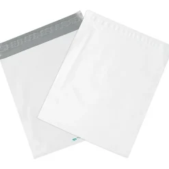 Clearance Partners Brand Expansion Poly Mailers, 11" x 13" x 4", White, 100/Case (EPM11134)