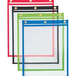 Sheet Protectors|Partners Brand Heavy Weight Job Ticket Holders, 9" x 12", Assorted Colors, 20/Case (JTH151)