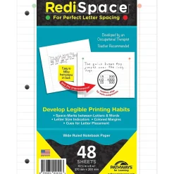 Filler Paper|Pathways for Learning RediSpace® Wide Ruled Notebook Filler Paper, 10.5" x 8", White, 48 Sheets Per Pack, 3 Packs (RS-48FP-3)