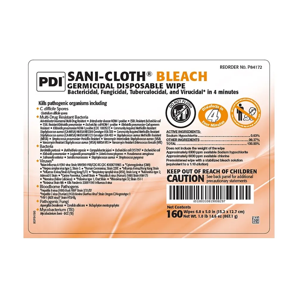 Sani-Cloth Disinfecting Wipes, 160/Canister, 12 Canisters/Carton (P84172)<PDI Online