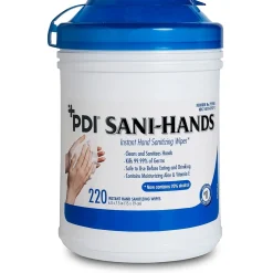 Sani-Hands 70% Alcohol Hand Sanitizing Wipes, 220 Wipes/Canister, 6/Case (NPKP15984)<PDI Online