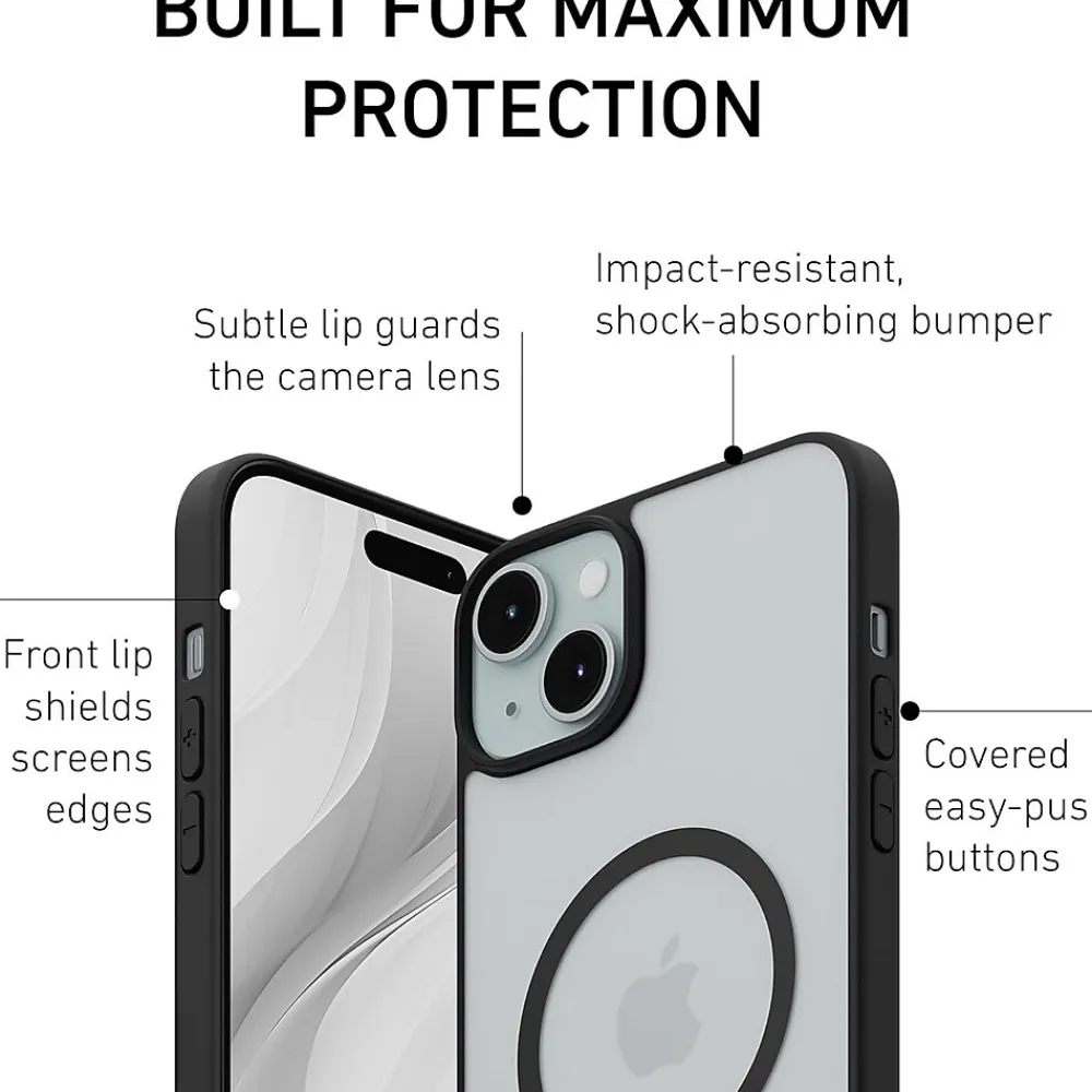 PEEL Bumper Series MagSafe Phone Case for iPhone 15 Plus Case, Shock Absorbing, Black (I15 PLUS BUMPER BLAC)