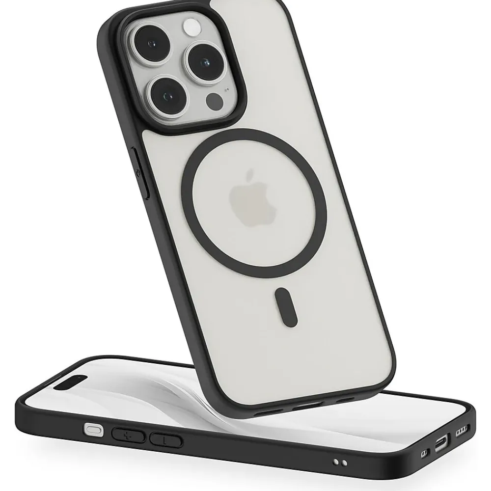 PEEL Bumper Series MagSafe Phone Case for iPhone 15 Pro Case, Shock Absorbing, Black (I15_PRO_BUMPER_BLACK)