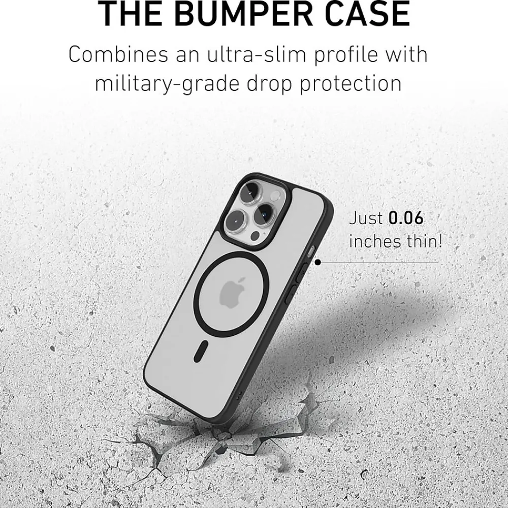 PEEL Bumper Series MagSafe Phone Case for iPhone 15 Pro Case, Shock Absorbing, Black (I15_PRO_BUMPER_BLACK)