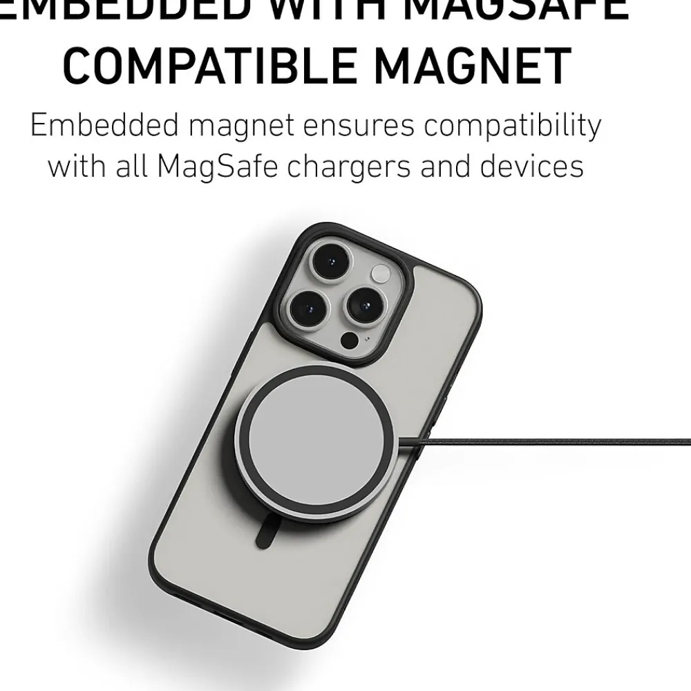 PEEL Bumper Series MagSafe Phone Case for iPhone 15 Pro Case, Shock Absorbing, Black (I15_PRO_BUMPER_BLACK)