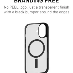 PEEL MagSafe Bumper Phone Case for iPhone 16, Shock Absorbing, Black (I16_STD_BMP_BLK)