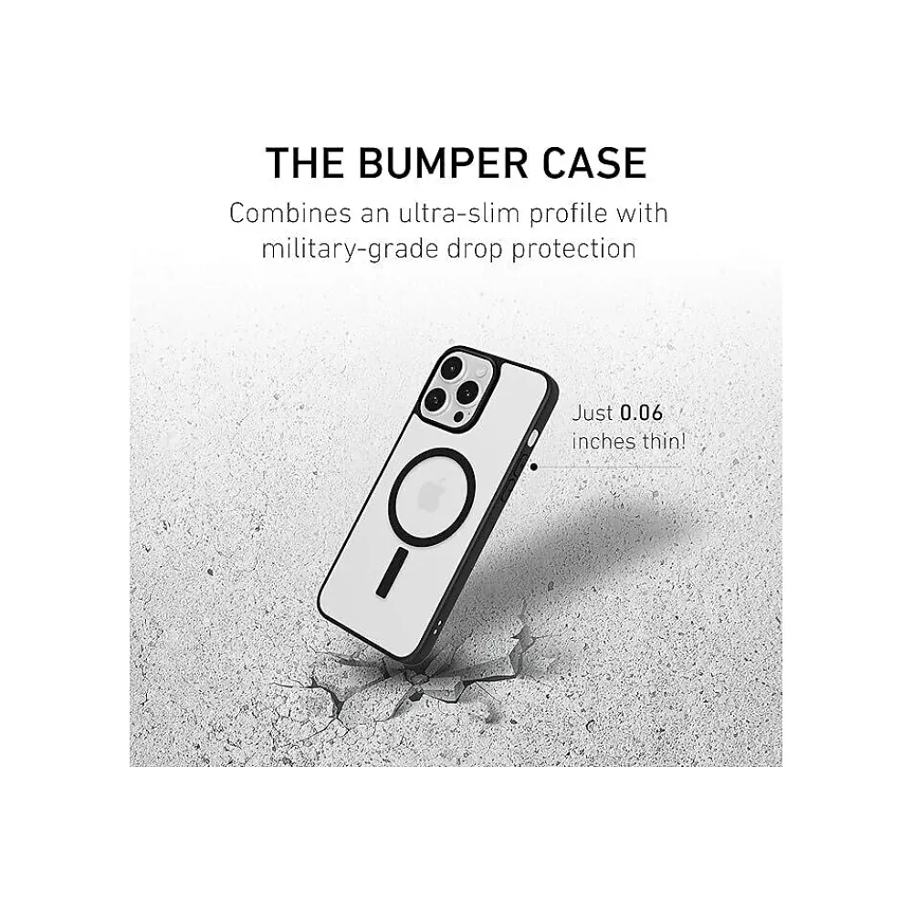 PEEL MagSafe Bumper Phone Case for iPhone 16 Pro Max, Shock Absorbing, Black (i16_PMX_BMP_BLK)