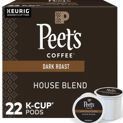 Peet's Coffee House Blend Coffee Keurig® K-Cup® Pods, Dark Roast, 22/Box (6546)