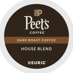 Peet's Coffee House Blend Coffee Keurig® K-Cup® Pods, Dark Roast, 22/Box (6546)