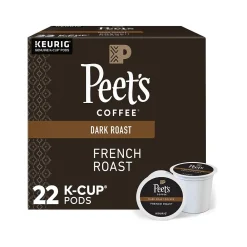 Peet's Coffee , Keurig K-Cup Pod, French Roast, 22/Box, 4 Boxes/Carton (6545XXCT)