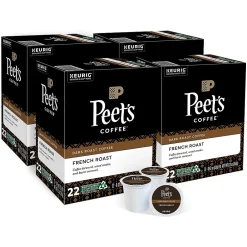 Peet's Coffee , Keurig K-Cup Pod, French Roast, 22/Box, 4 Boxes/Carton (6545XXCT)
