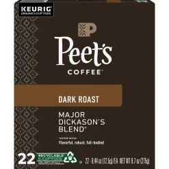 Peet's Coffee Major Dickason's Blend Coffee Keurig® K-Cup® Pods, Dark Roast, 88/Carton (65470)