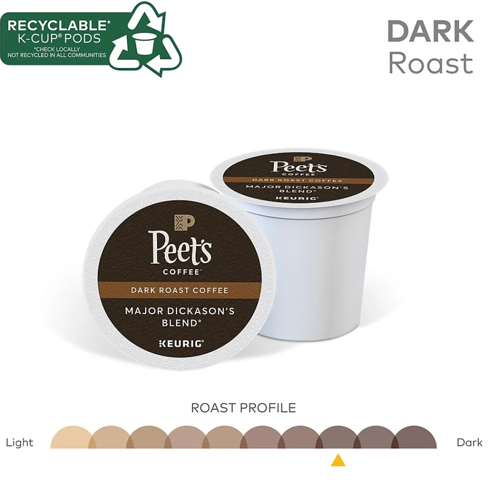 Peet's Coffee Major Dickason's Blend Coffee Keurig® K-Cup® Pods, Dark Roast, 88/Carton (65470)