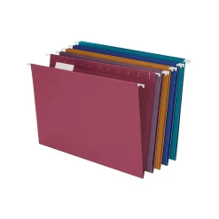 Hanging File Folders|Ampad Pendaflex 100% Recycled Hanging File Folders, 1/5-Cut Tab, Letter Size, Assorted Colors, 20/Box (PFX 35117)