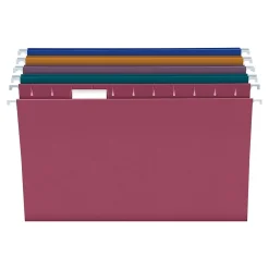 Hanging File Folders|Ampad Pendaflex 100% Recycled Hanging File Folders, 1/5-Cut Tab, Letter Size, Assorted Colors, 20/Box (PFX 35117)