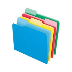 File Folders|Pendaflex Basic File Folders, 1/3 Cut Tab, Letter Size, Red/Blue/Green/Yellow, 36/Pack (PFX 03086)