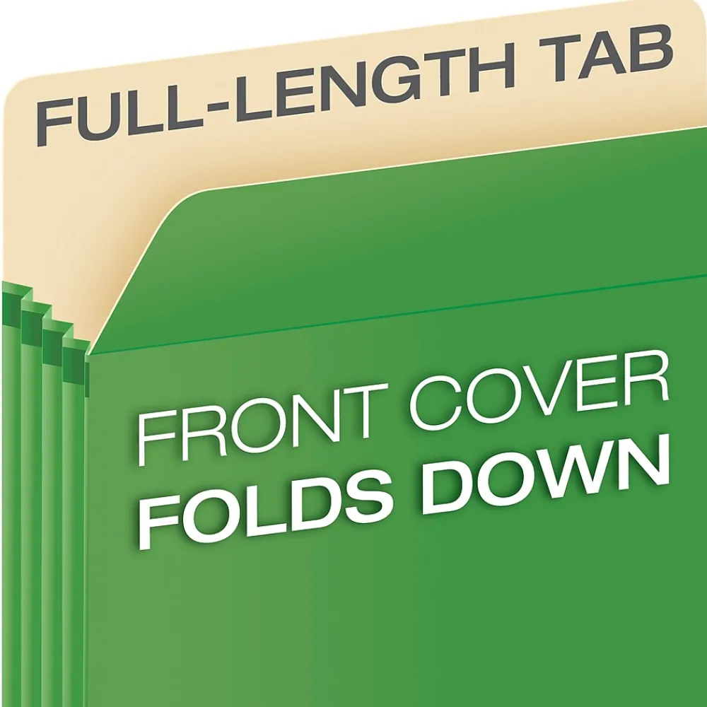 File Folders|Pendaflex ® Colored File Pockets, 3.5", Letter, (1524EGRE) Green