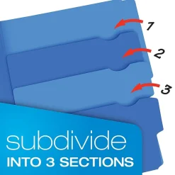 File Folders|Pendaflex Divide It Up 4-Tab File Folder, Letter Size, Multicolor, 24/Pack (10772)