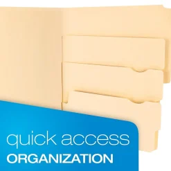 File Folders|Pendaflex Divide It Up 4-Tab File Folder, Letter Size, Manila, 24/Pack (10770)