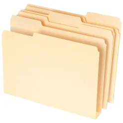 File Folders|Pendaflex Double Stuff® 3-Tab File Folder, Letter Size, , 50/Box (ESS54459) Manila