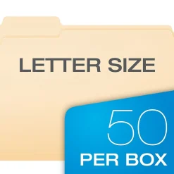 File Folders|Pendaflex Double Stuff® 3-Tab File Folder, Letter Size, , 50/Box (ESS54459) Manila