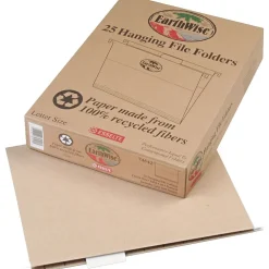 Hanging File Folders|Pendaflex Earthwise Recycled Hanging File Folder, 5-Tab Tab, Letter Size, , 25/Box (PFX 74542) Natural