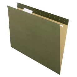 Hanging File Folders|Pendaflex Earthwise Recycled Hanging File Folder, 3/4 Expansion, 5-Tab, Letter Size, Green, 25/Box (74517)