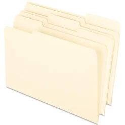 File Folders|Pendaflex EarthWise Recycled File Folder, 1/3-Cut Tab, Legal Size, Assorted, 100/Box (76520)