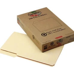 File Folders|Pendaflex EarthWise Recycled File Folder, 1/3-Cut Tab, Legal Size, Assorted, 100/Box (76520)