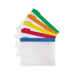Hanging File Folders|Pendaflex EasyView™ Poly Hanging File Folders, Assorted Color Bar, Letter, Holds 8 1/2