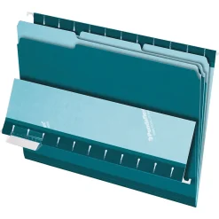 File Folders|Pendaflex File Folder, 3 Tab, Letter Size, Teal, 100/Box (PFX 4210 1/3 TEA)