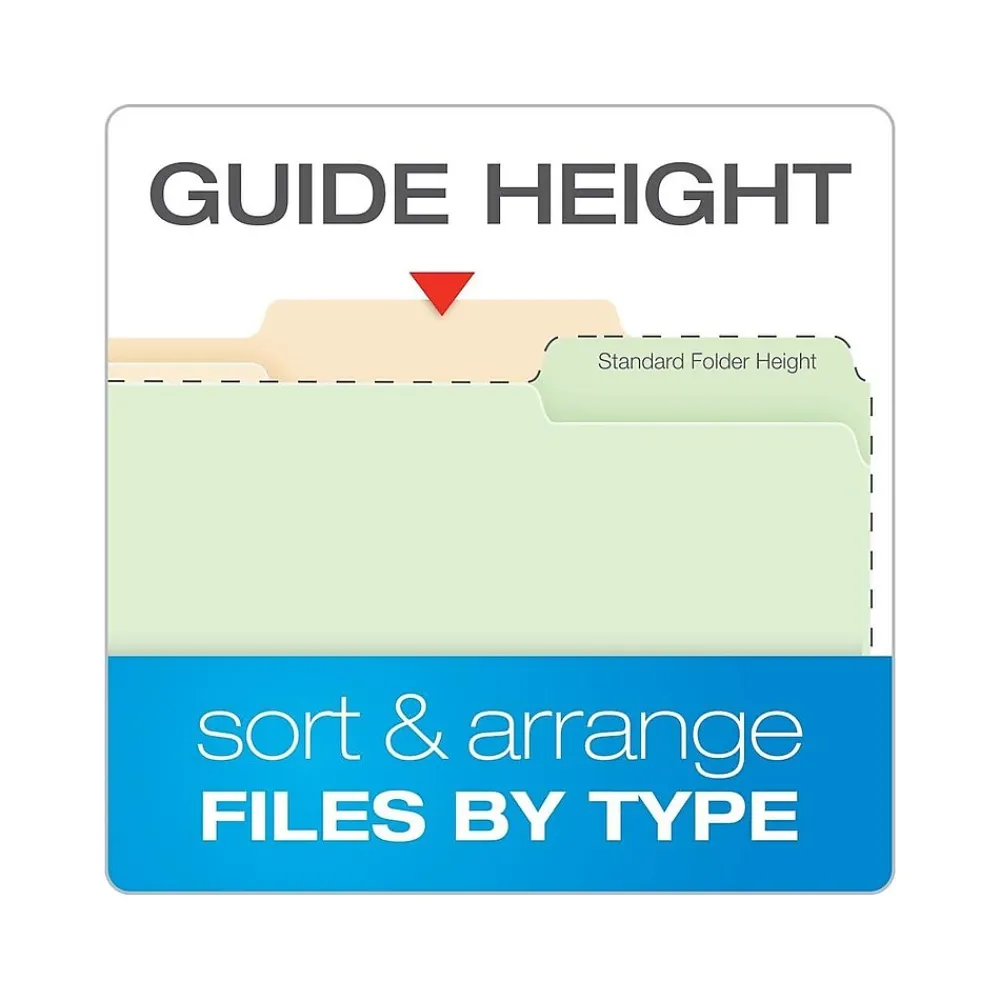 File Folders|Pendaflex File Folder, 2/5-Cut Tab, Letter Size, Manila, 50/Box (24580)
