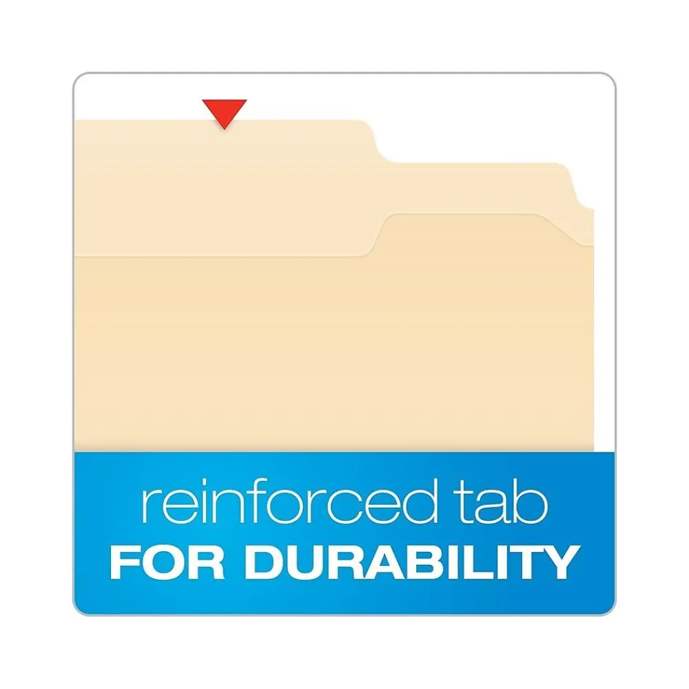 File Folders|Pendaflex File Folder, 2/5-Cut Tab, Letter Size, Manila, 50/Box (24580)