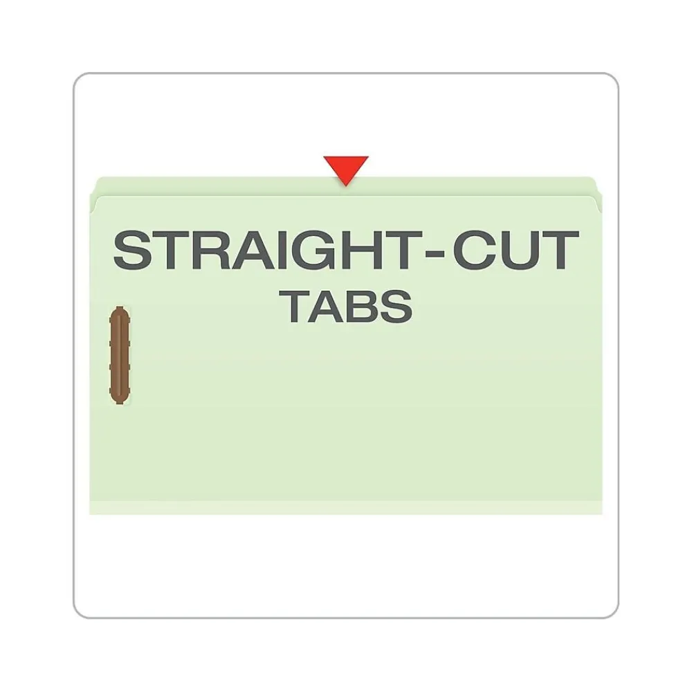 File Folders|Pendaflex File Folder, Straight-Cut, Legal Size, Light Green, 25/Box, 4 Boxes/Carton (17185)