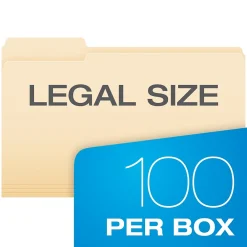 File Folders|Pendaflex File Folder, 1-Tab, Legal Size, Manila, 100/Box (753 1/3-1)