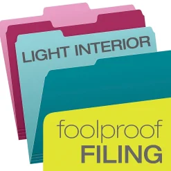 File Folders|Pendaflex File Folder, 1-Tab, Letter Size, Assorted, 100/Box (02315)