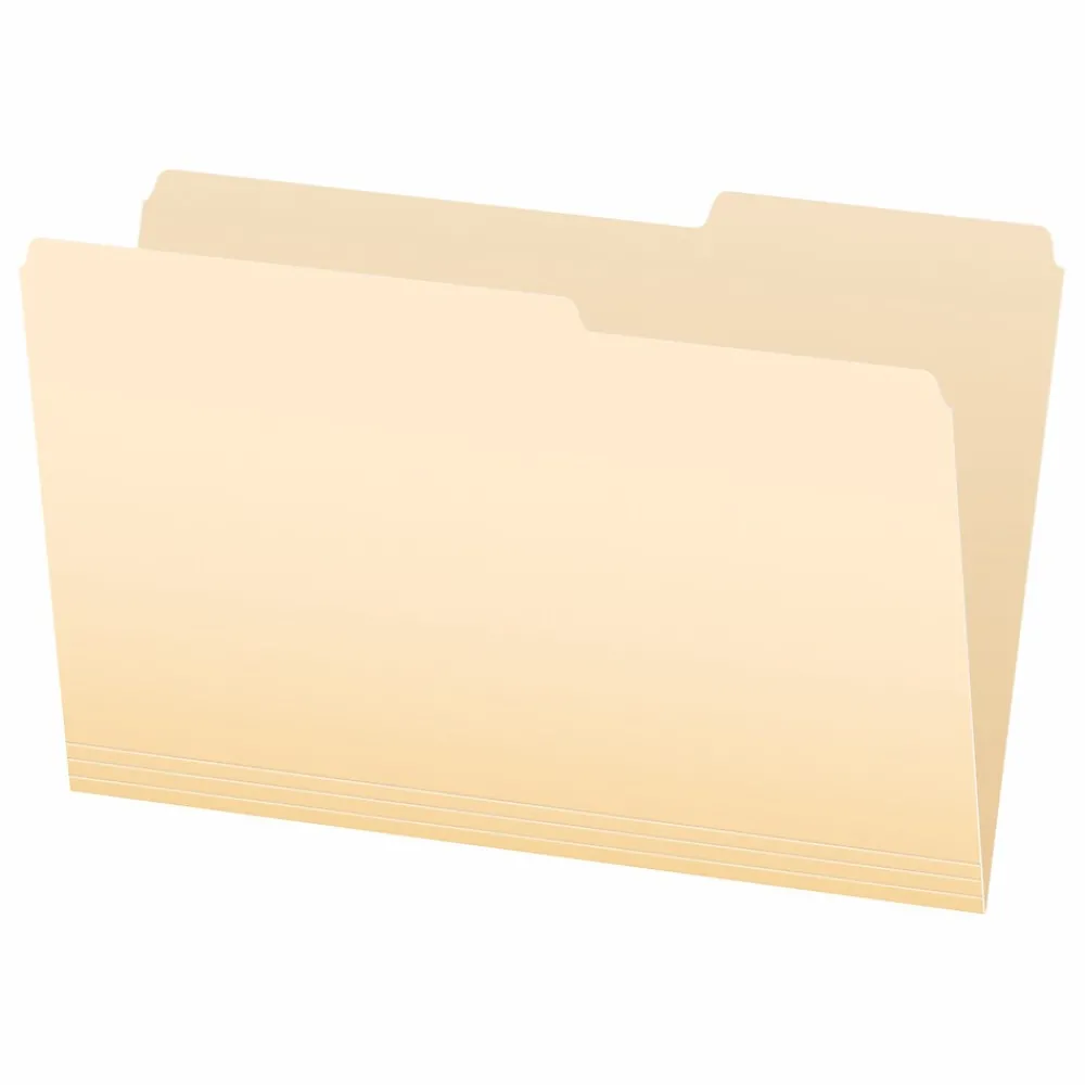 File Folders|Pendaflex File Folder, 1-Tab, Legal Size, Manila, 100/Box (1006983)