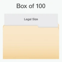 File Folders|Pendaflex File Folder, 1-Tab, Legal Size, Manila, 100/Box (1006983)