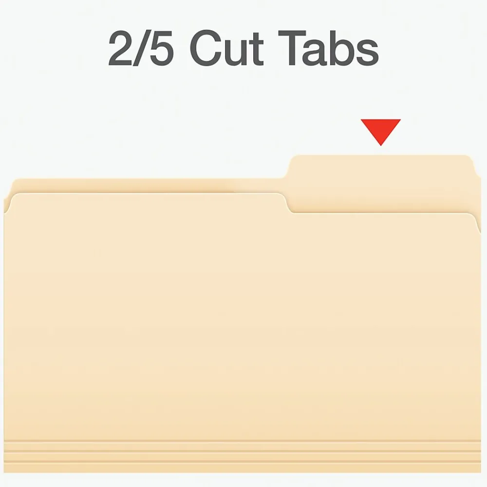 File Folders|Pendaflex File Folder, 1-Tab, Legal Size, Manila, 100/Box (1006983)