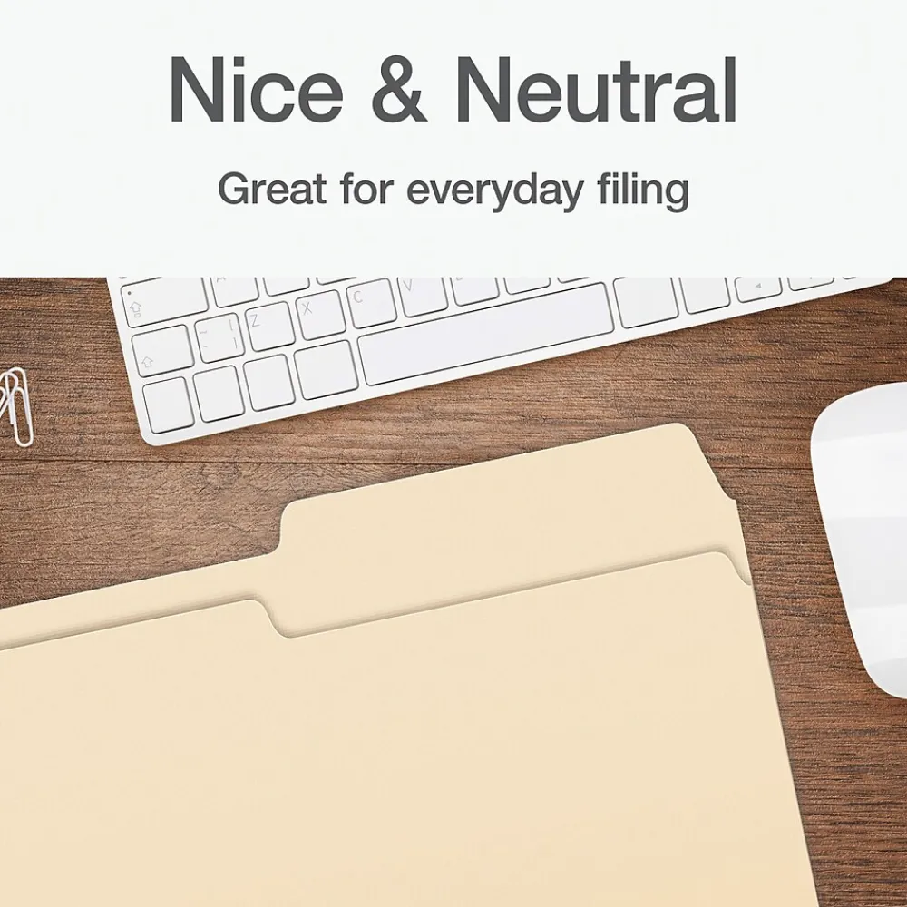 File Folders|Pendaflex File Folder, 1-Tab, Legal Size, Manila, 100/Box (1006983)