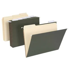 Hanging File Folders|Pendaflex Filing Combo Kit, 3/4" Expansion, 1/5-Cut Tab, Letter, Green/Manila (99200EE)