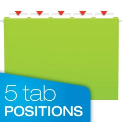 Hanging File Folders|Pendaflex Glow 5-Tab Hanging File Folders, Letter Size, Multicolor, 25/Box (81672)