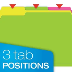 File Folders|Pendaflex Glow Twisted 3-Tab File Folder, Letter Size, Multicolor, 12/Pack (40526)