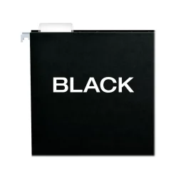 Hanging File Folders|Pendaflex Hanging File Folder, 1/5-Cut Tab, Letter Size, Black, 25/Box (PFX81605)